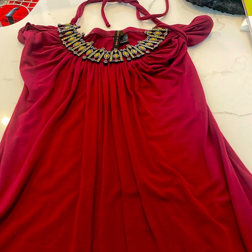 Very sexy top, Halter Top with Rhinestone Neck